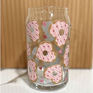 Heart Donuts Glass Cup